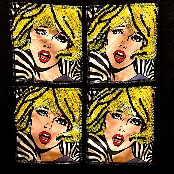 Vintage Canadian designer dress with graphic embellishments - M, gently used - Picture 3 of 5